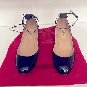 Valentino heeled ankle strap patent Mary Jane pumps
